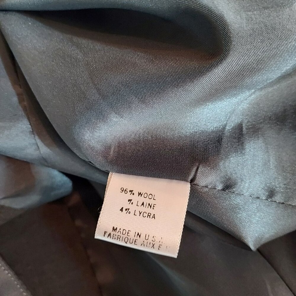 Theory Two Button Wool Blend Gray Blazer Size 8 - image 5